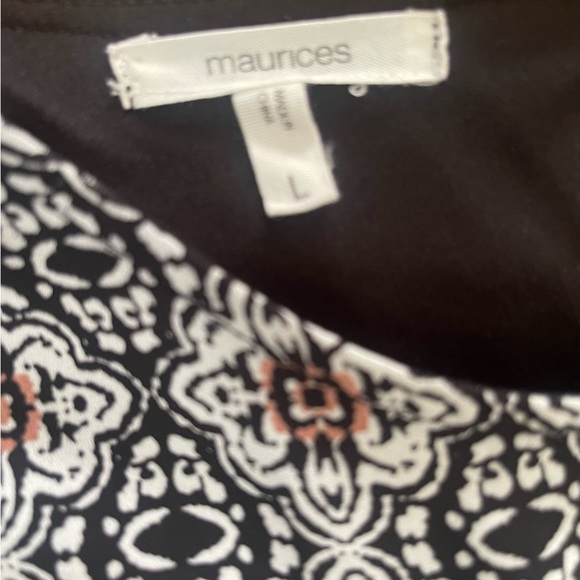 Maurice’s - Black, Pink & White Patterned Long Sleeve Dress - Picture 2 of 4